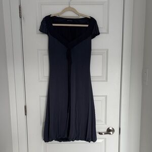 Vintage Grey Bubble Hem Midi Dress